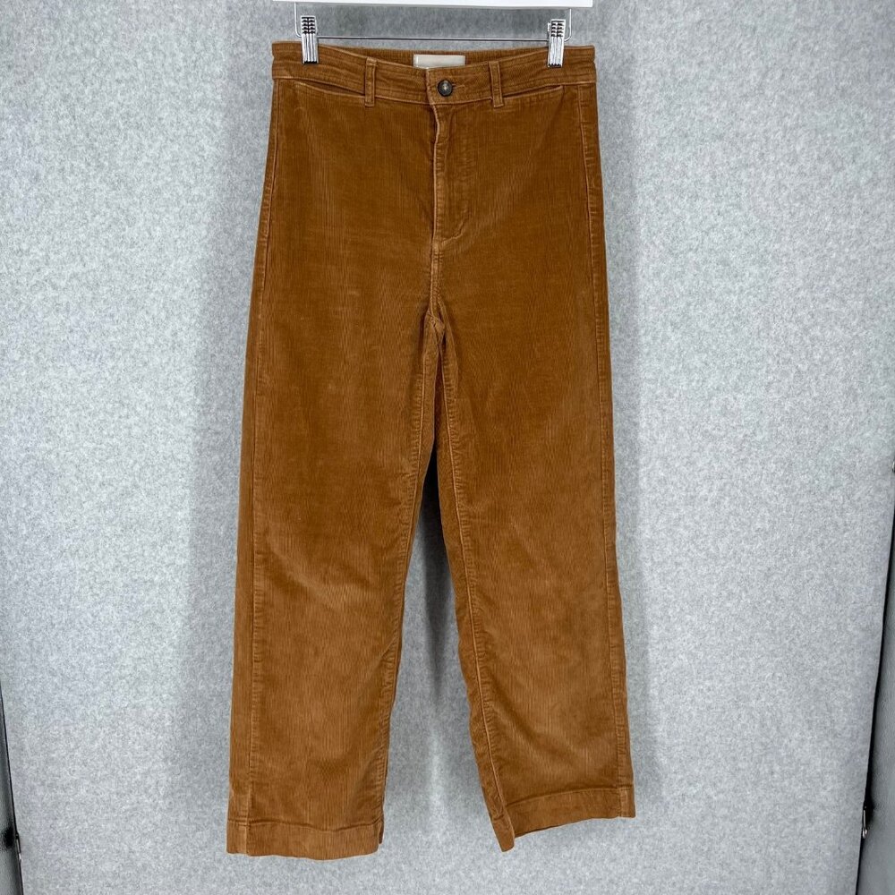 Everlane Corduroy Wide Leg Pant Size 4 Camel Brown Tan Cropped High Rise Casual